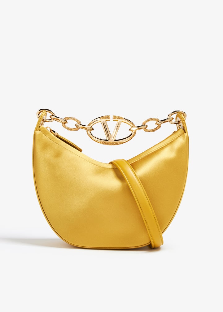 VALENTINO GARAVANI★ムーンラインストーン付ミニホーボーバッグ Valentino Garavani Small VLogo Moon Hobo Bag in Grainy