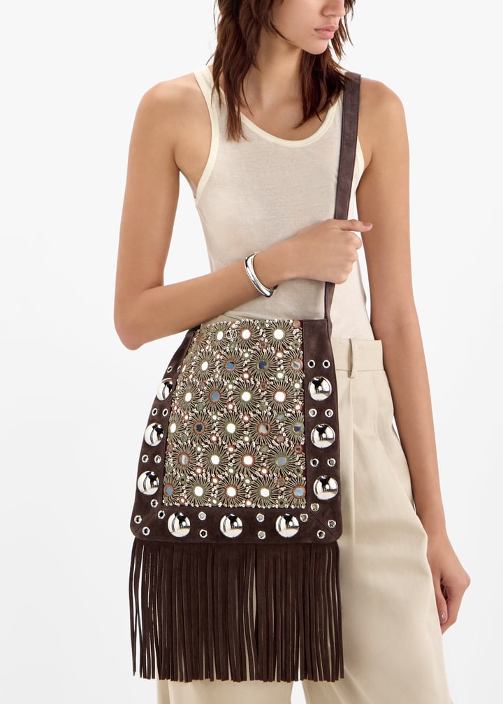 Valentino Garavani Nellcôte fringe small shoulder bag for