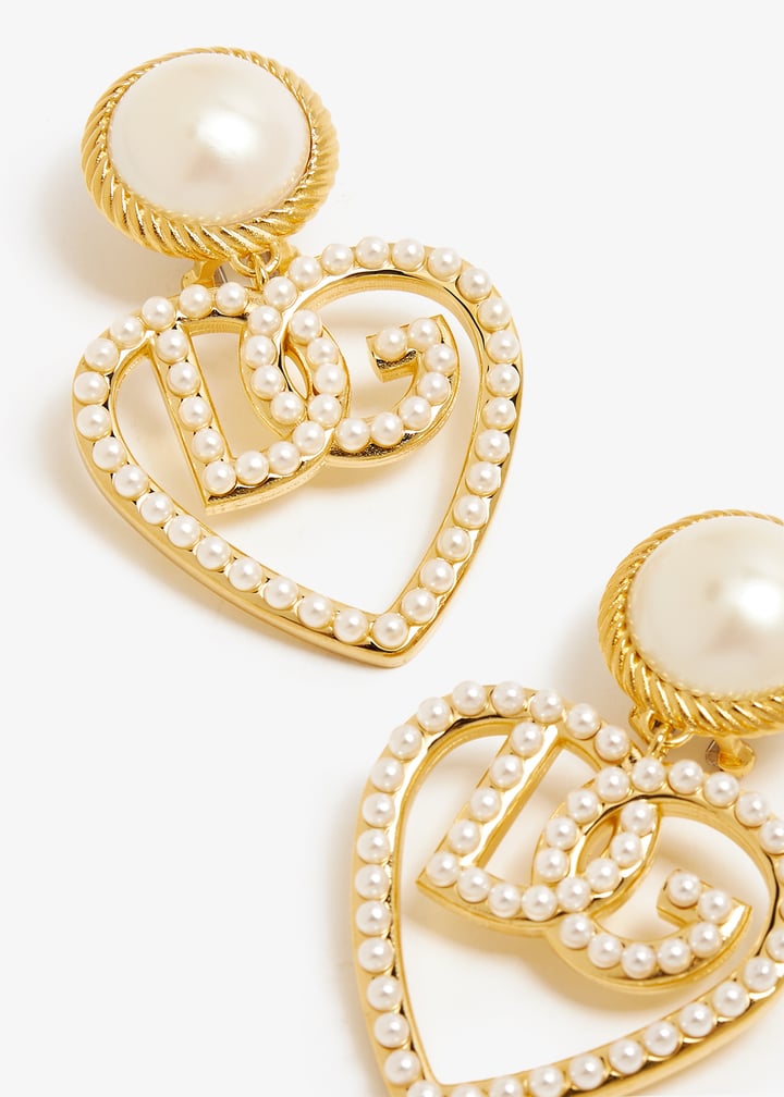 【関税＆送料込み】Dolce & Gabbana Heart Earrings With Dg L luxury-women-dolcegabbana-used