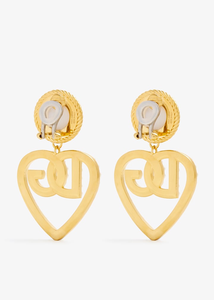 ピアス Dolce & Gabbana Heart Earrings With Dg Logo Dolce&Gabbana DG logo heart drop earrings for Women - Gold