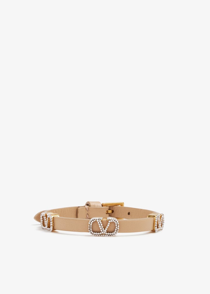 ★人気★ Valentino Vlogo Signature Cotton Bracelet Beige Vlogo Signature Cotton Bracelet for Man in Papavero