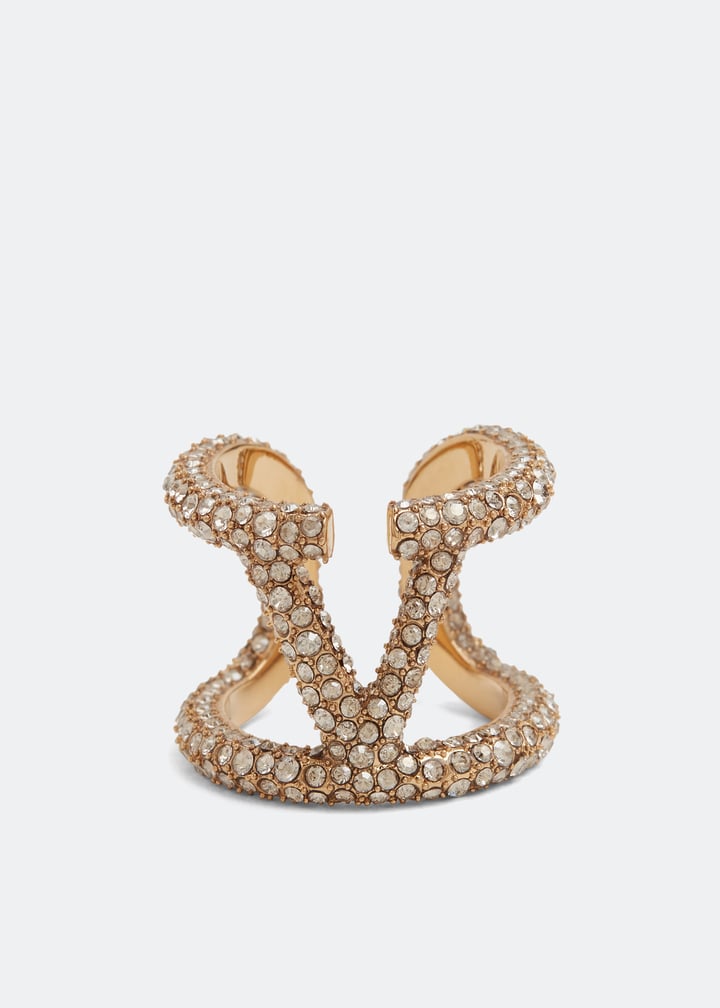 Valentino Garavani VLOGO SIGNATURE STRASS RINGS for Women - Gold in USA ...