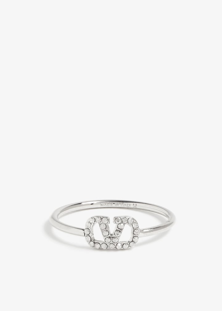 Valentino Garavani VLogo Signature strass ring for Women - Silver in ...