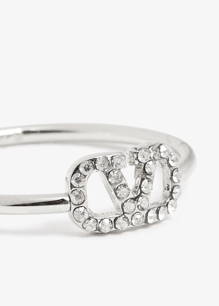 Valentino Garavani VLogo Signature strass ring for Women - Silver in ...