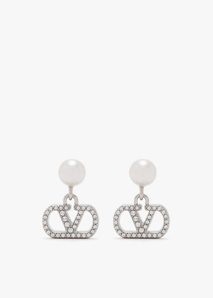 ピアス VALENTINO GARAVANI VLOGO SIGNATURE EARRINGS WITH PEARL Valentino Garavani VLogo Signature Earrings With Swarovski
