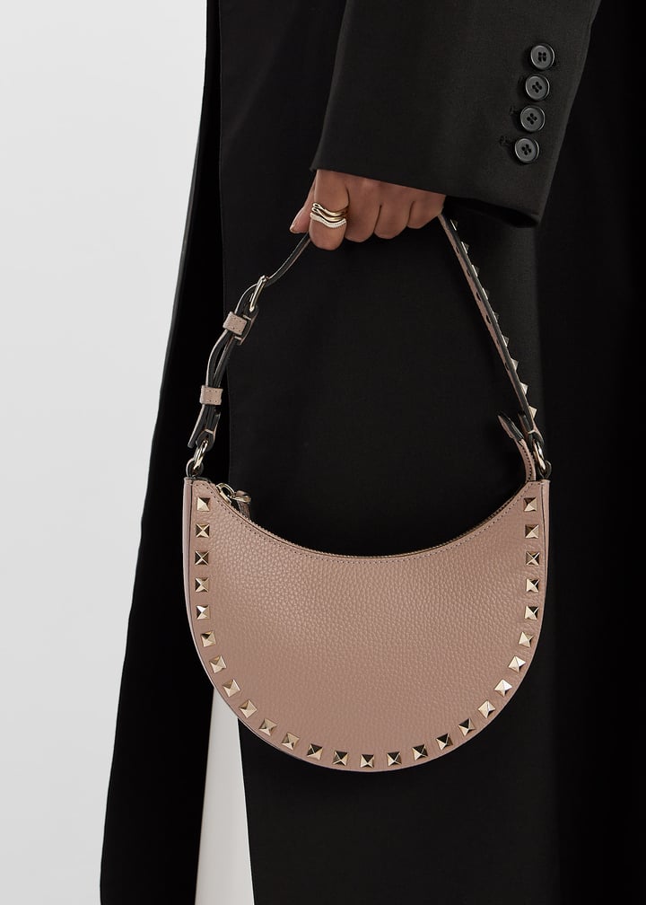 Valentino Garavani Rockstud mini hobo bag for Women - Taupe