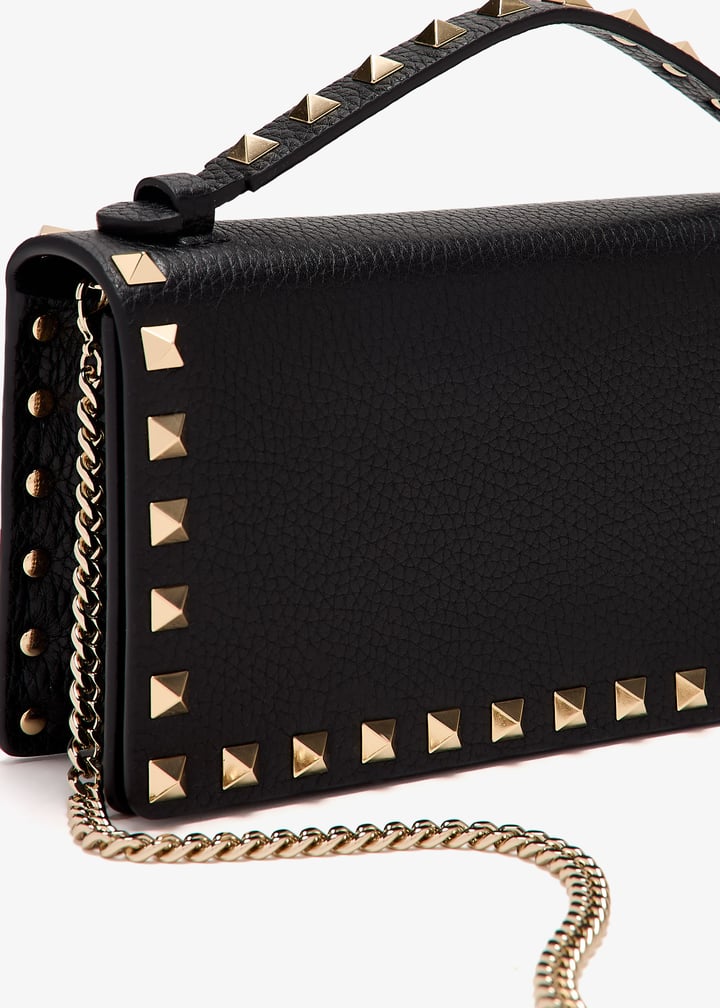 Valentino Garavani Rockstud chain wallet for Women - Black