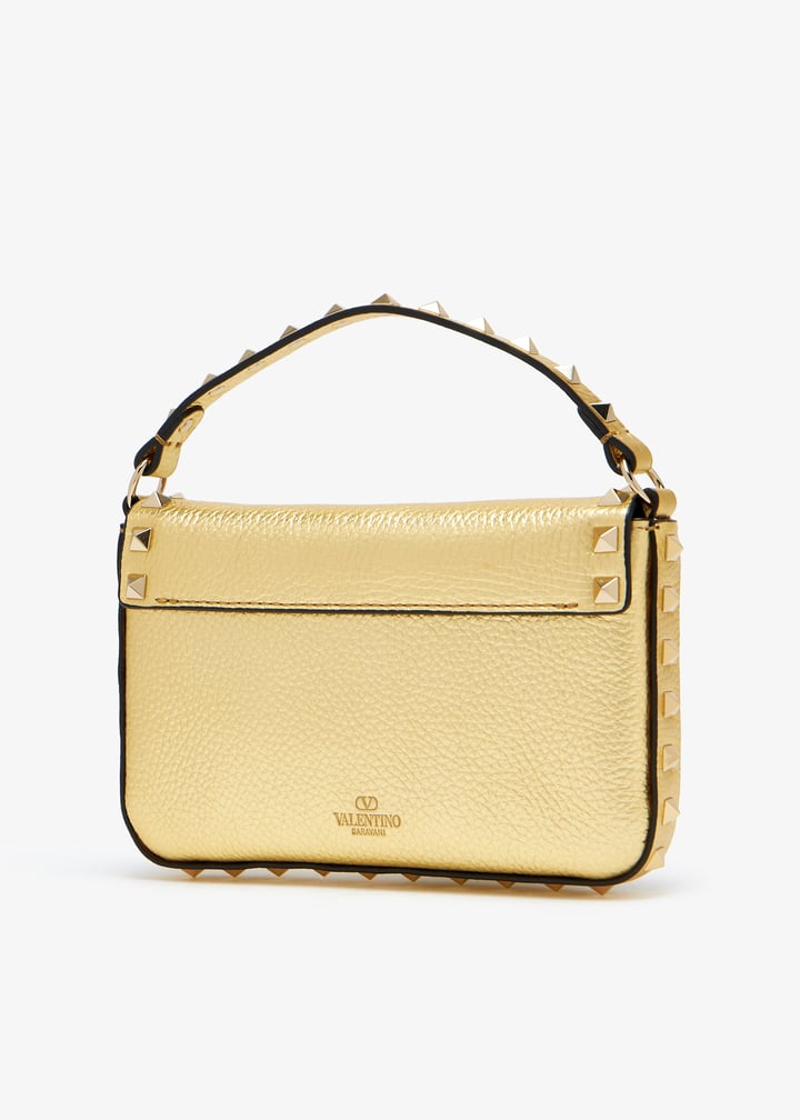 【関税込み】Valentino Garavani 'Rockstud' mini handbag VALENTINO Rockstud Mini Handbag In Lamé Calfskin