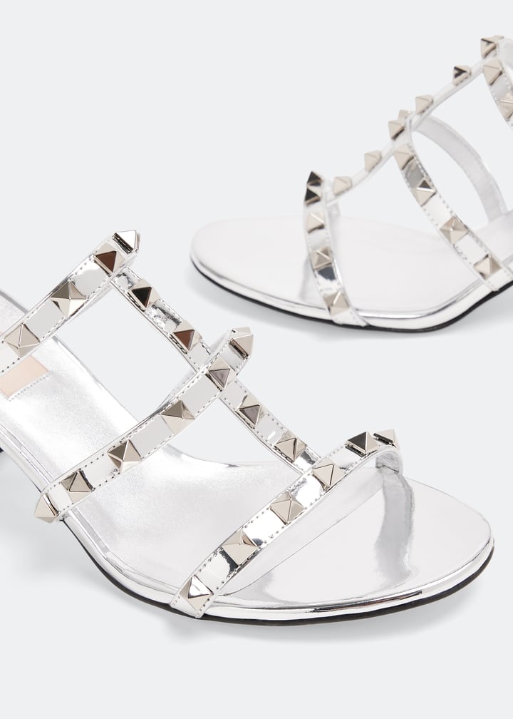 VALENTINO フラットパンプス Valentino Black Patent Rockstud Pointed Toe Flats - Ann's
