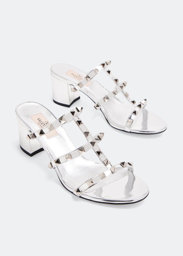 Valentino Garavani Rockstud sandals for Women - Silver in