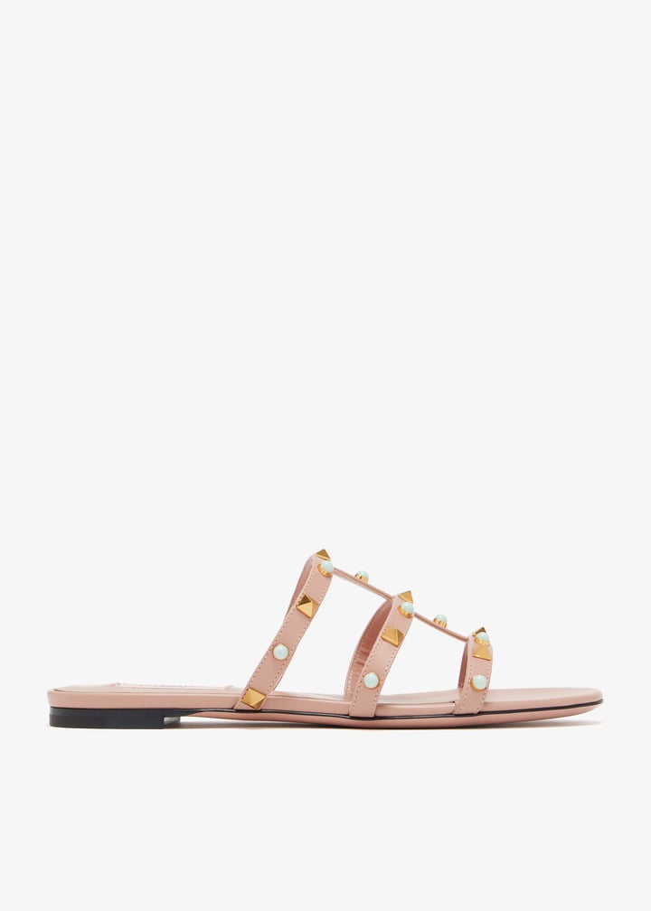 【関税&送料込】Valentino Garavani Rockstud Smooth Leather S Valentino Garavani Rockstud Calfskin Leather Slide Sandals