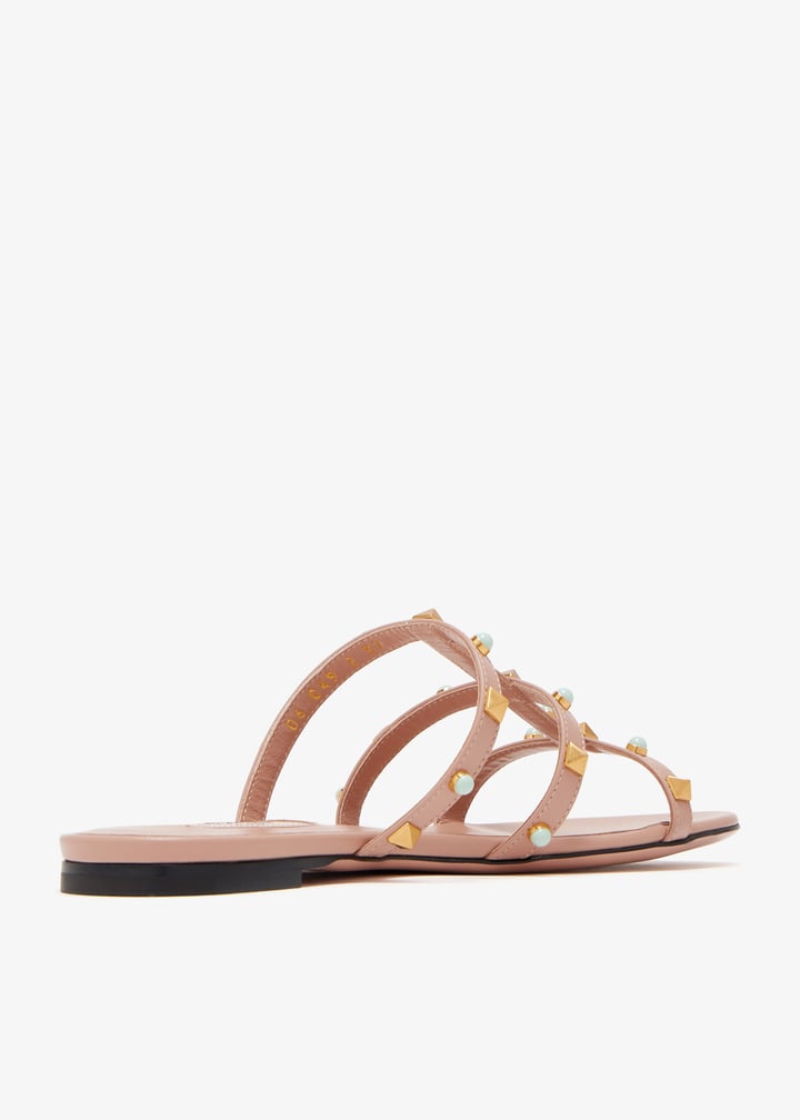 Valentino Garavani Rockstud flat sandals for Women - Pink in