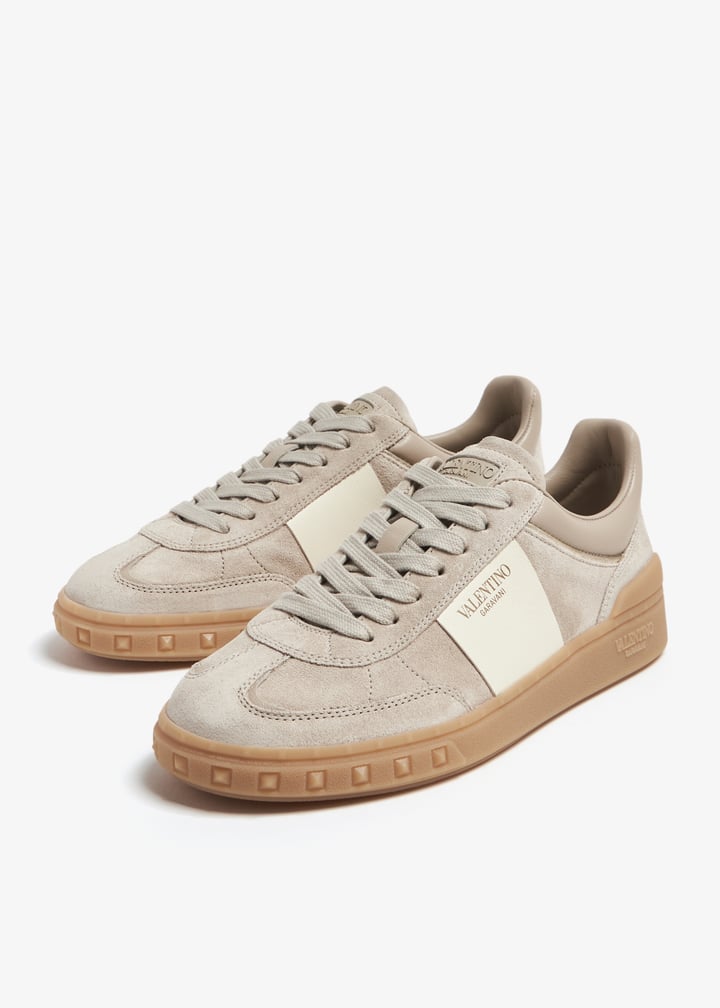 スニーカー VALENTINO GARAVANI SNEAKER UPVILLAGE BEIGE/CREAM VALENTINO GARAVANI Upvillage leather-trimmed suede sneakers
