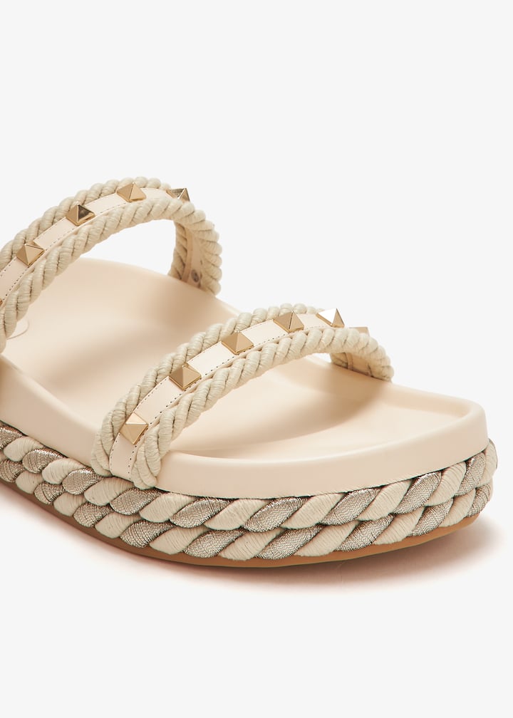 Valentino Garavani Rockstud Torchon slide sandals for Women