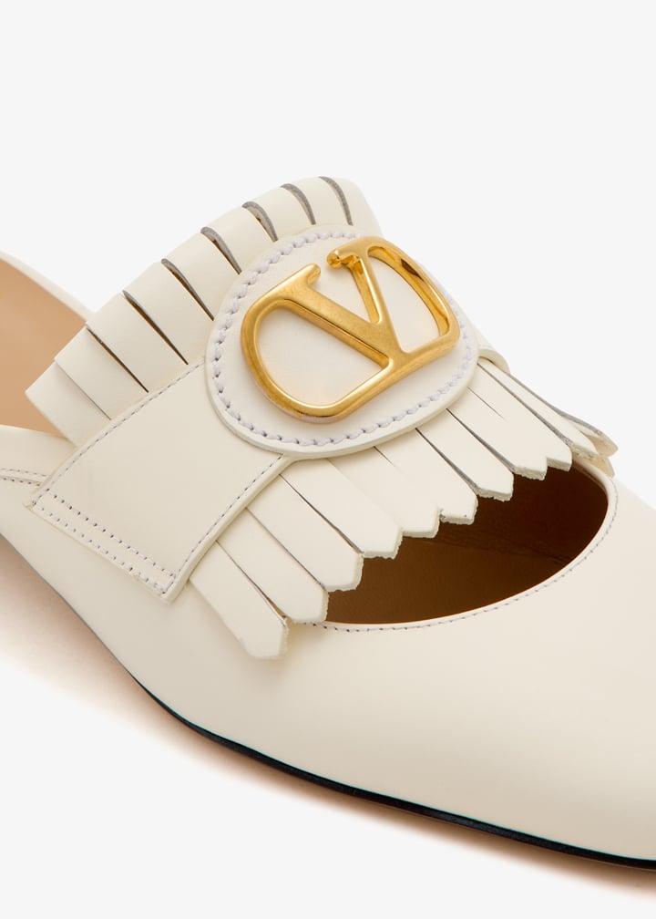 Valentino Garavani★オフホワイト VLogo Signature ミュール Vlogo Signature Slide Sandal In Calfskin 60mm for Woman in