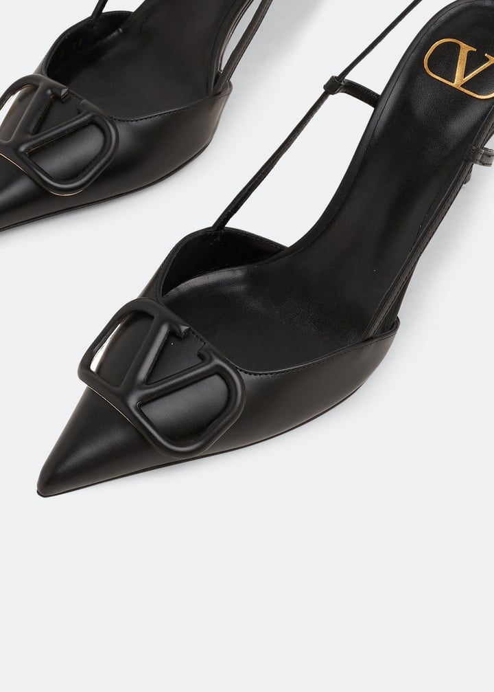 パンプス VALENTINO V LOGO PUMPS Valentino Black Leather V-Logo Pumps Size 9/39.5 | Yoogi's