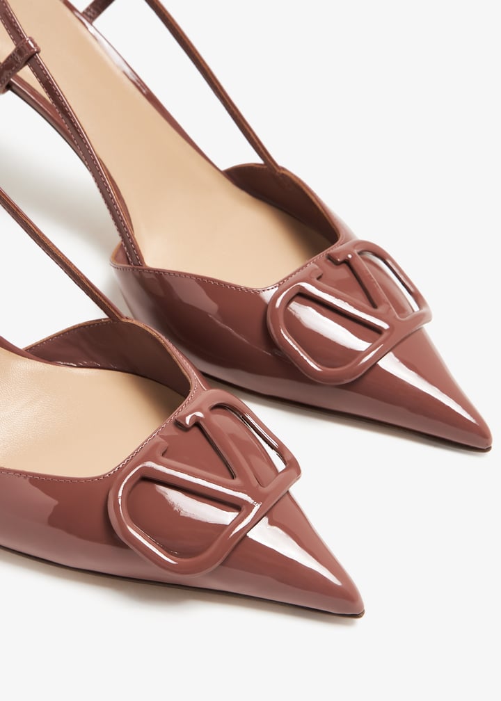 VLogo Signature パンプス Vlogo Signature Slingback Pumps In Cherryfic Pattern 80mm