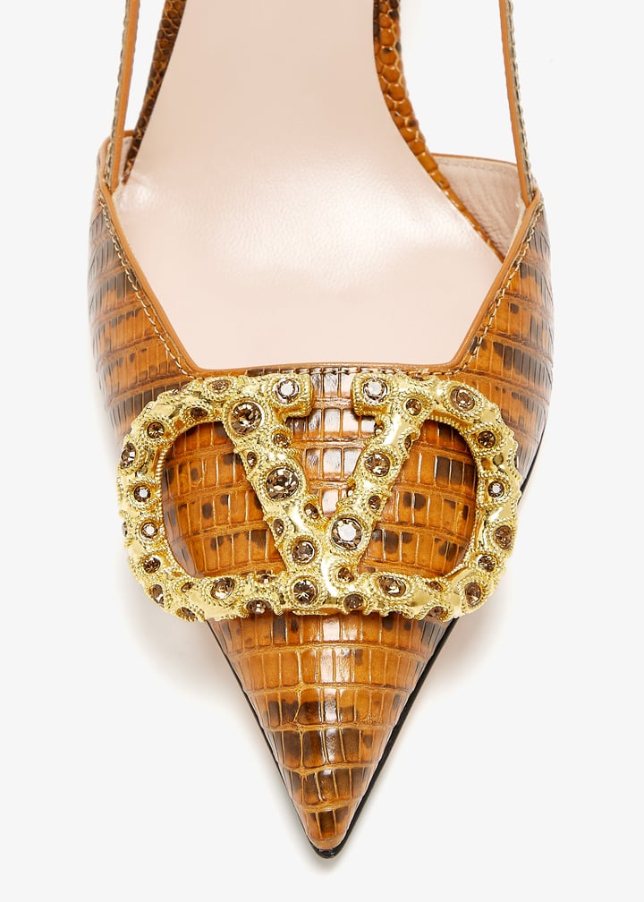 VALENTINO の靴♪ ★ VLOGO SLINGBACK ZEBRA ★ 75mm Valentino Garavani VLogo Signature slingback pumps for Women