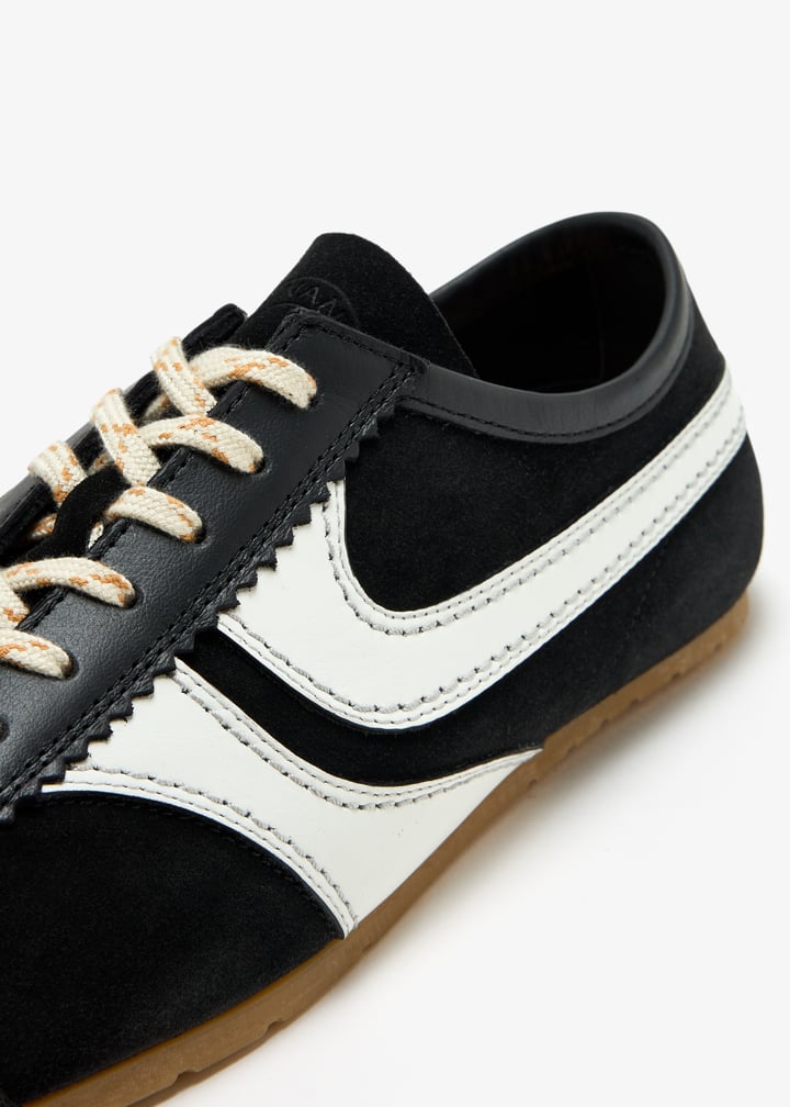 25SS◆Dries Van Noten◆スエードメッシュスニーカー ブラック Suede-trimmed mesh sneakers in black - Dries Van Noten