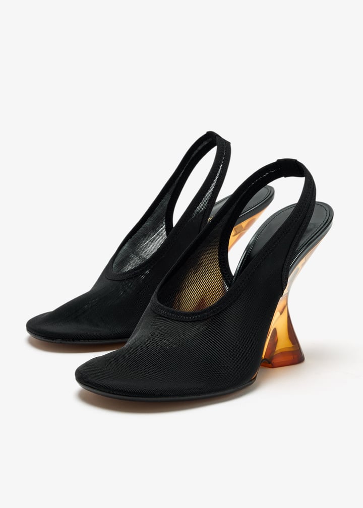 新作*DRIES VAN NOTEN*スリングバックパンプス ブラック 新作*DRIES VAN NOTEN*スリングバックパンプス ブラック (Dries