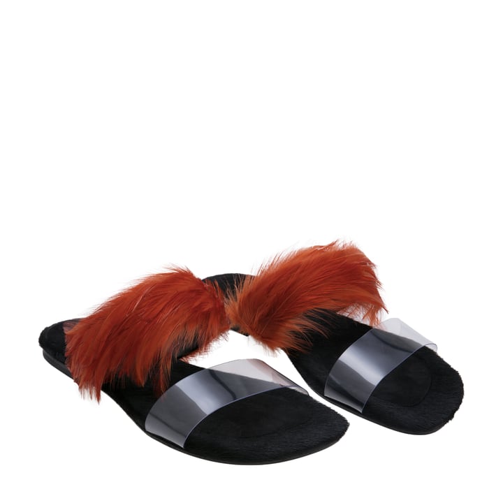 Dries Van Noten Feather slides for Women - Orange in Qatar | Level Shoes