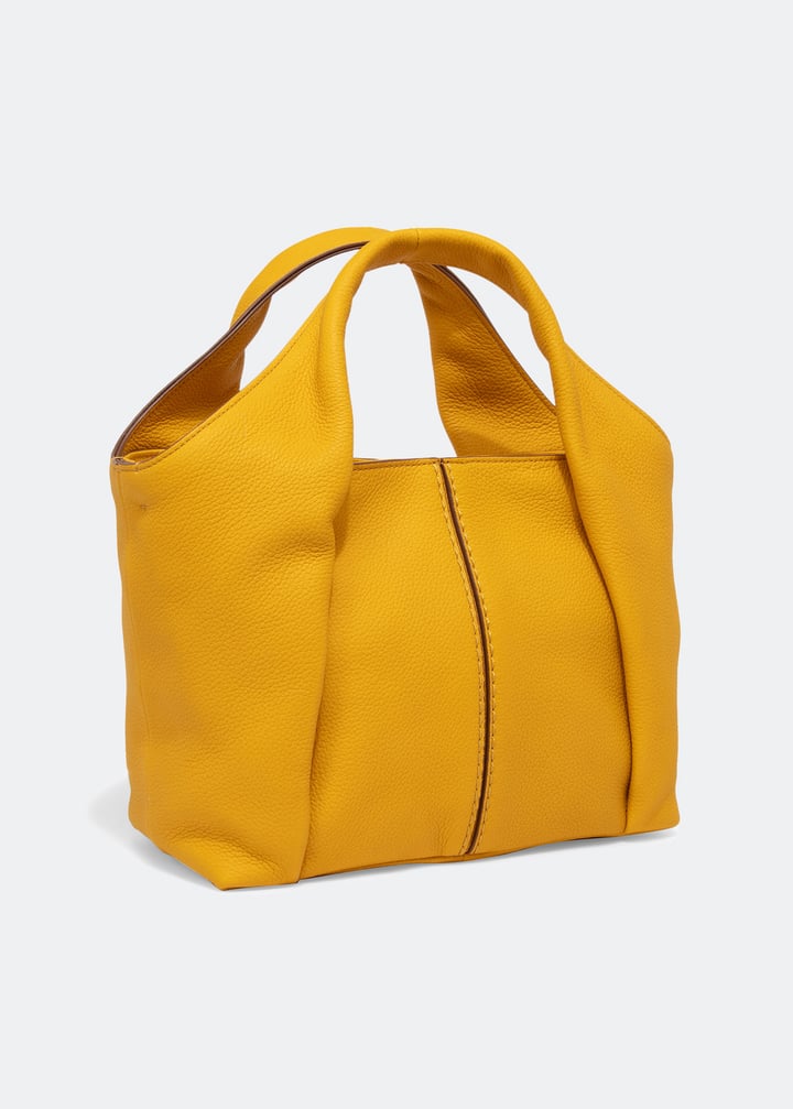 TOD'S☆TOD'S SHIRT SHOPPING BAG MINI☆レザー製トート☆送料込 Woman GREY Tote Shopping Bag in Leather Mini