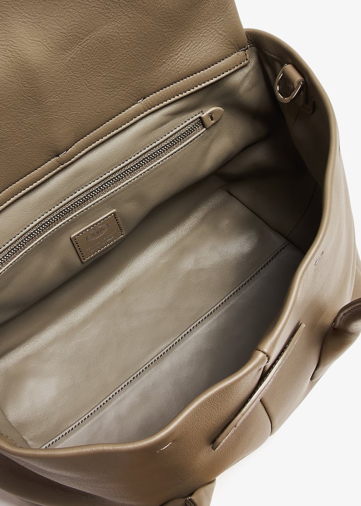 【関税＆送料込み】Tod'S Reverse Small \"Di Bag\" Bag Woman GREY Tod's Di Bag Reverse in Leather Mini