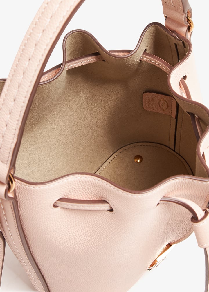 ★送料・関税込★TOD'S★TIMELESS MICRO BUCKET BAG★ Woman グレー T タイムレス レザー ショッピング バッグ