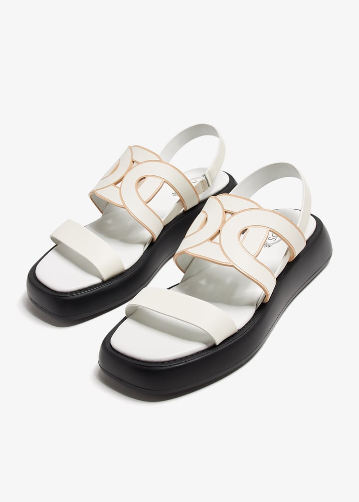 Tod's Kate leather sandals for Women - White in UAE | Level