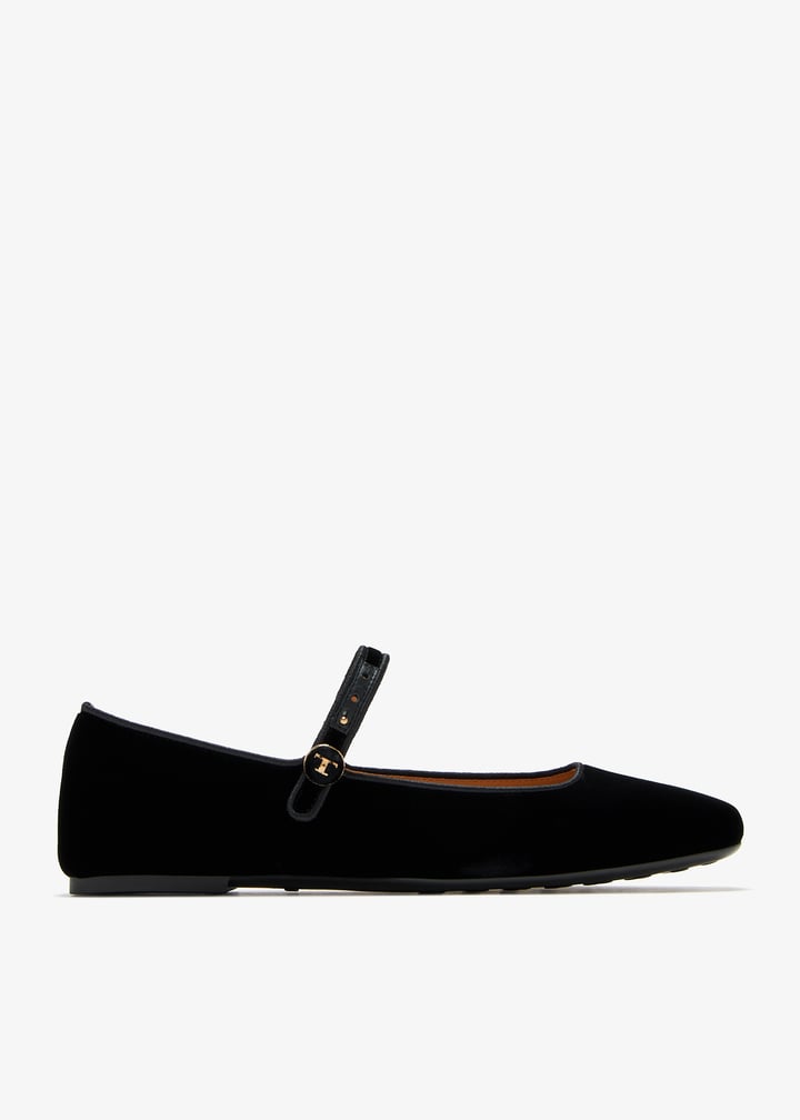 Tod's Velvet ballerina flats for Women - Black in UAE