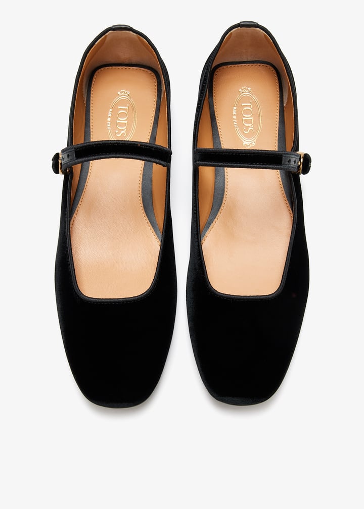 Tod's Velvet ballerina flats for Women - Black in UAE