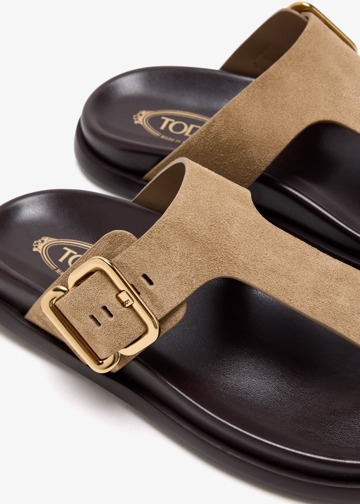 Tod's Suede sandals for Women - Brown in UAE | Level Shoes