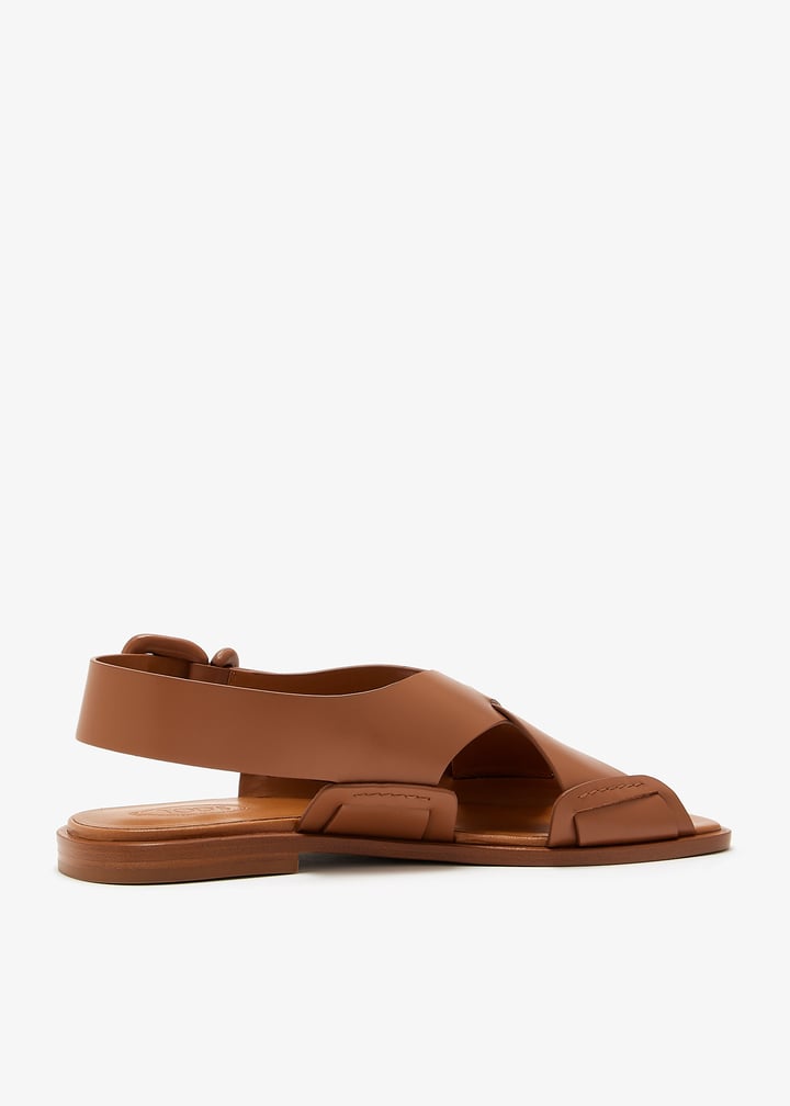Tod's Leather sandals for Women - Brown in UAE | Level Shoes