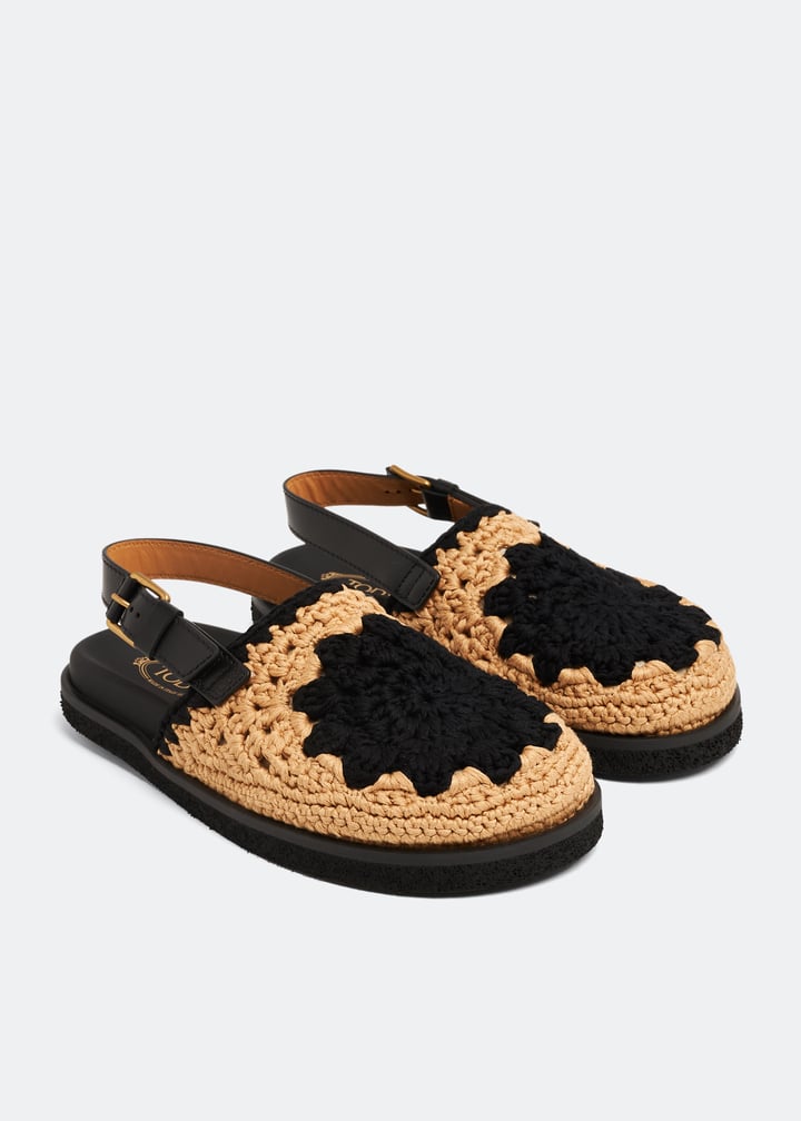 Tod's Crochet sandals for Women - Black in UAE | Level Shoes