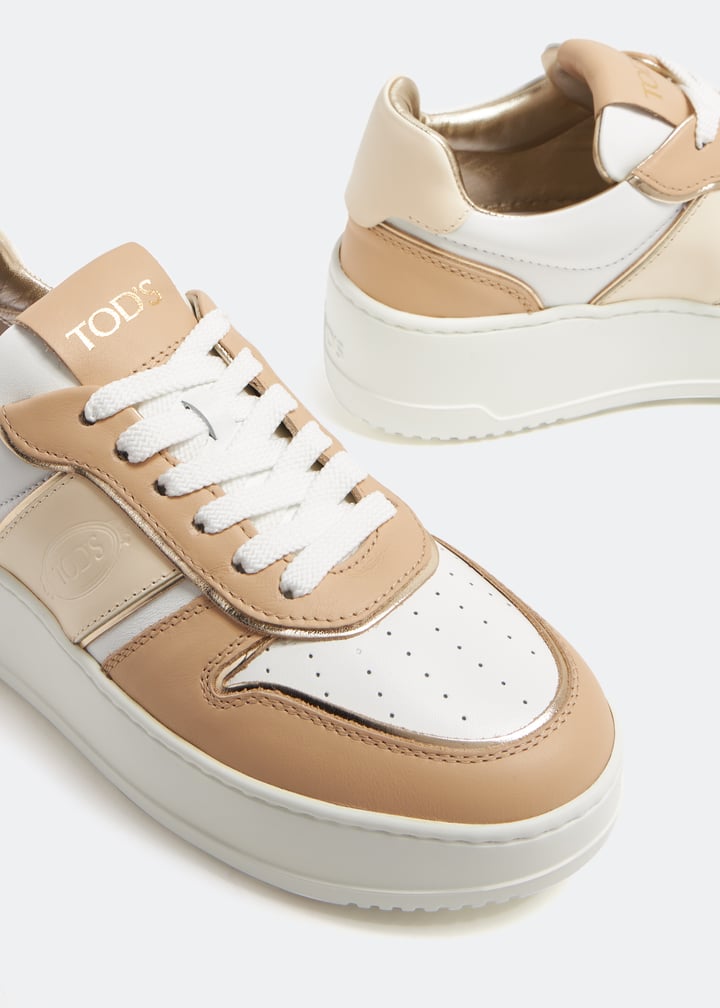 Tod's Leather platform sneakers for Women Beige in KSA Level Shoes