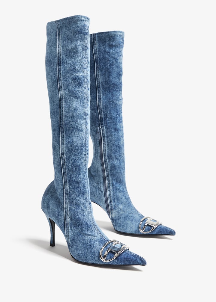 Diesel D-Venus knee-high boots for Women Blue in KSA Level Shoes