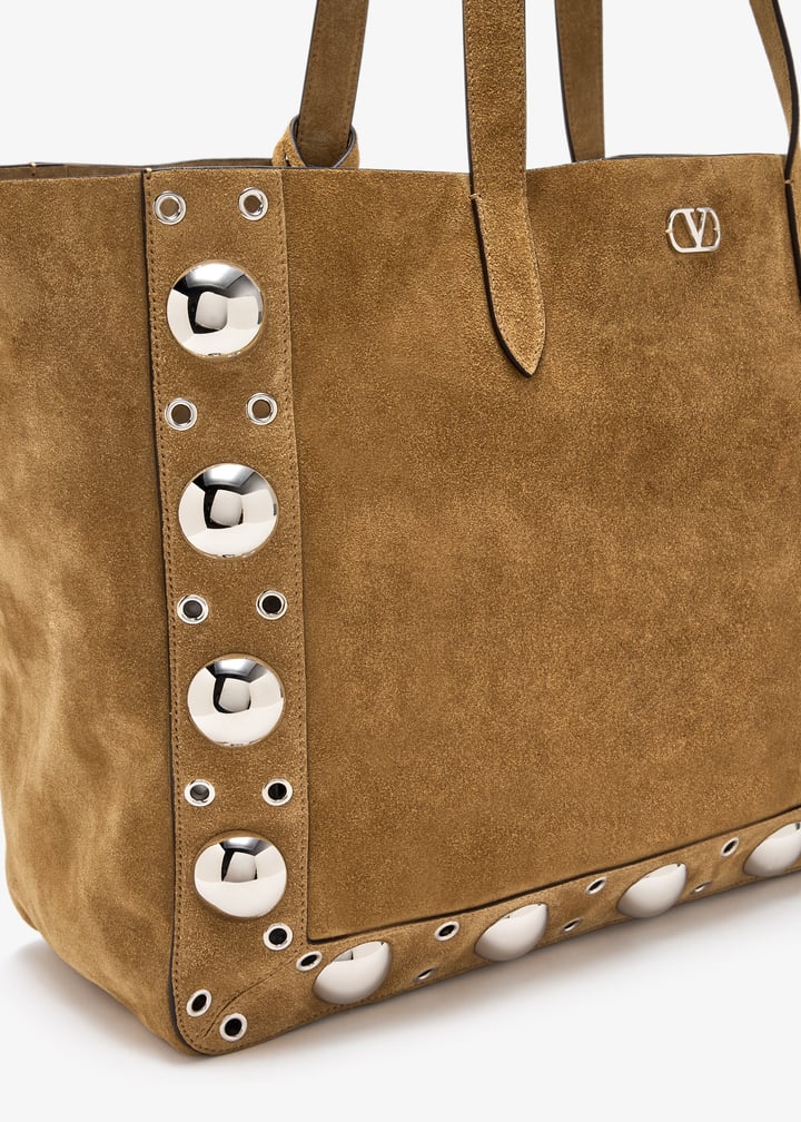 トートバッグ VALENTINO BEIGE SUEDE NELLCOTE SHOPPING BAG Valentino Garavani Nellcôte Large Suede Shopping Bag for Man