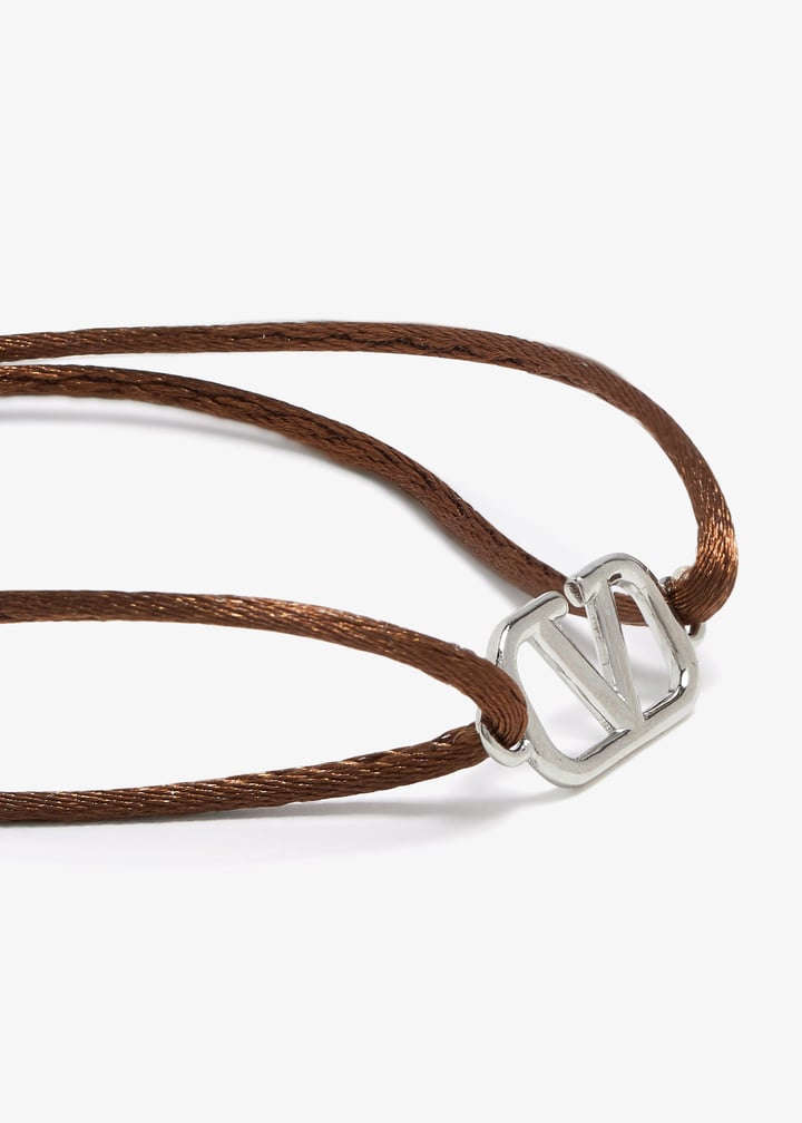 ブレスレット VALENTINO BROWN LEATHER VLOGO BRACELET Valentino Garavani Valentino Vlogo Leather Bracelet In Brown