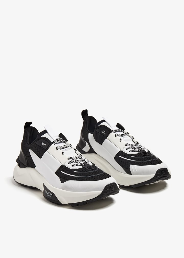 スニーカー VALENTINO GARAVANI   Sneakers Men Fabric White/Black Black & White Fabric Sneakers - Valentino Garavani - Men