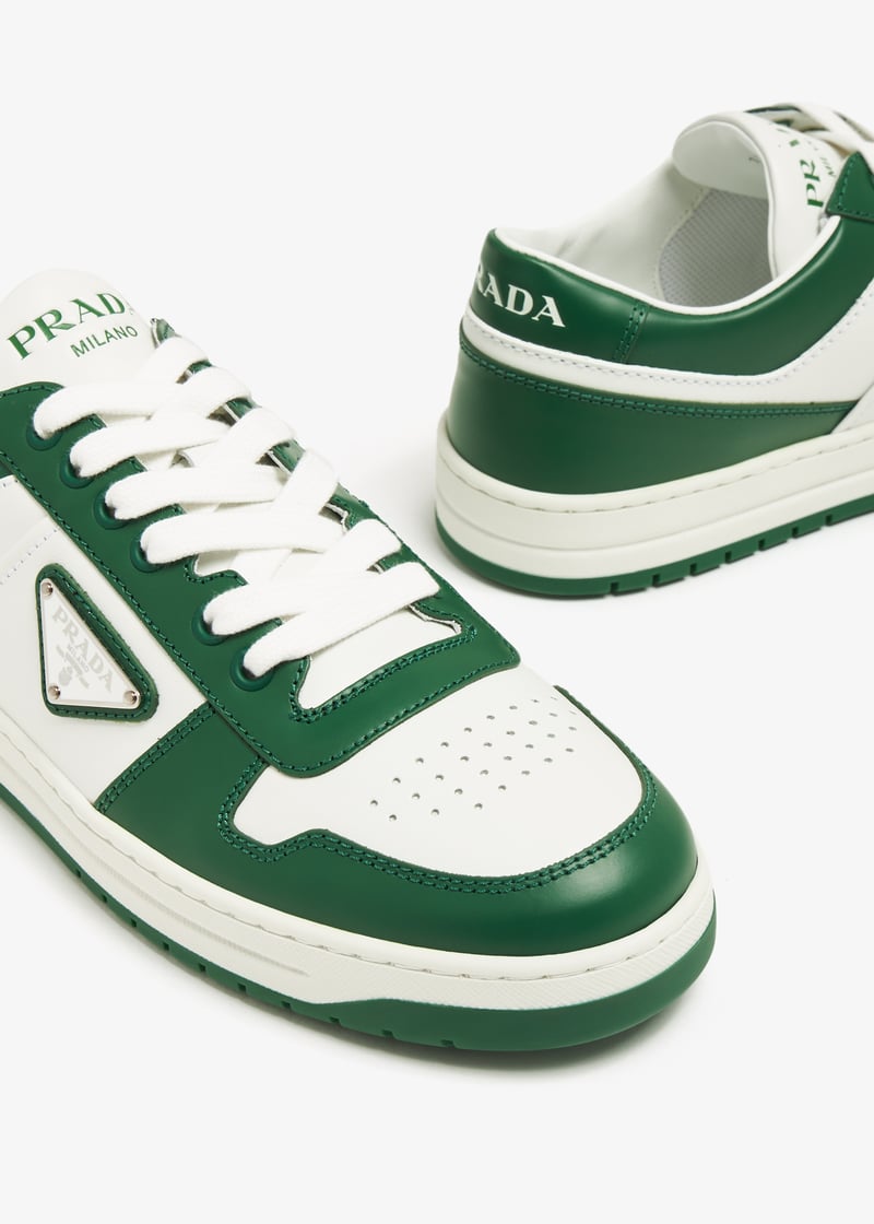 【ギフト】 perforated Downtown Prada leather Green - Women for sneakers カードファイト!! ヴァンガード