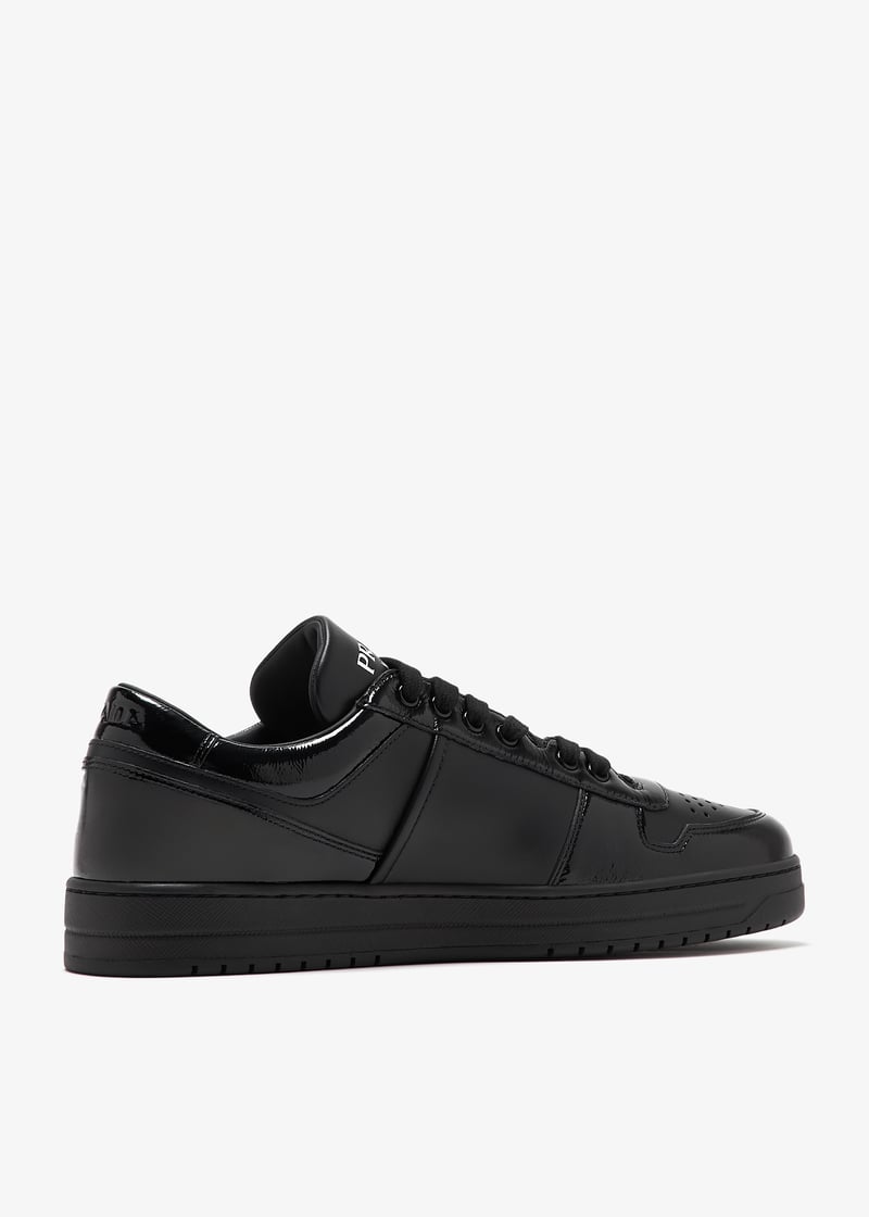 Prada Downtown leather sneakers for Men - Black in Qatar