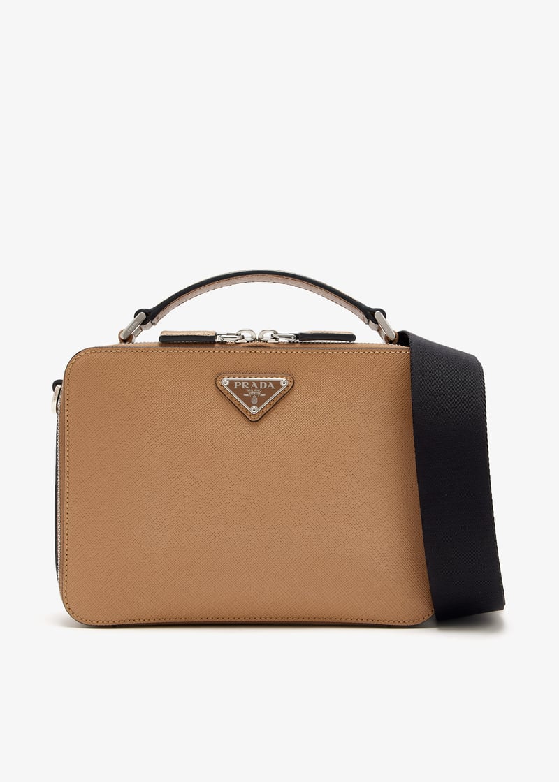 Prada Brique Saffiano medium leather bag for Men - Brown in