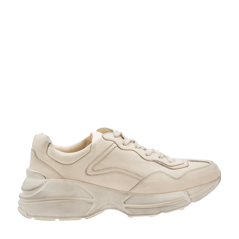 Gucci Rhyton leather sneakers for Men - White in Qatar | Level Shoes