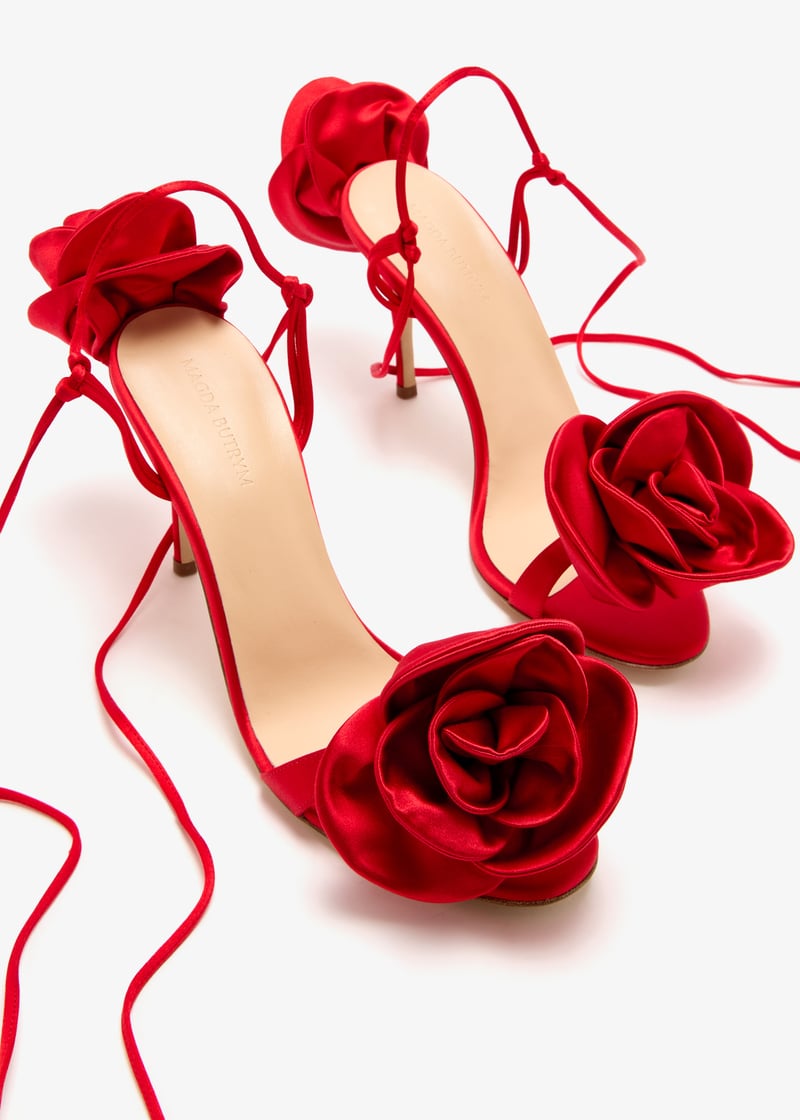 パンプス MAGDA BUTRYM Women Sandals 529425 RED Magda Butrym Flower lace-up sandals for Women - Red in Qatar