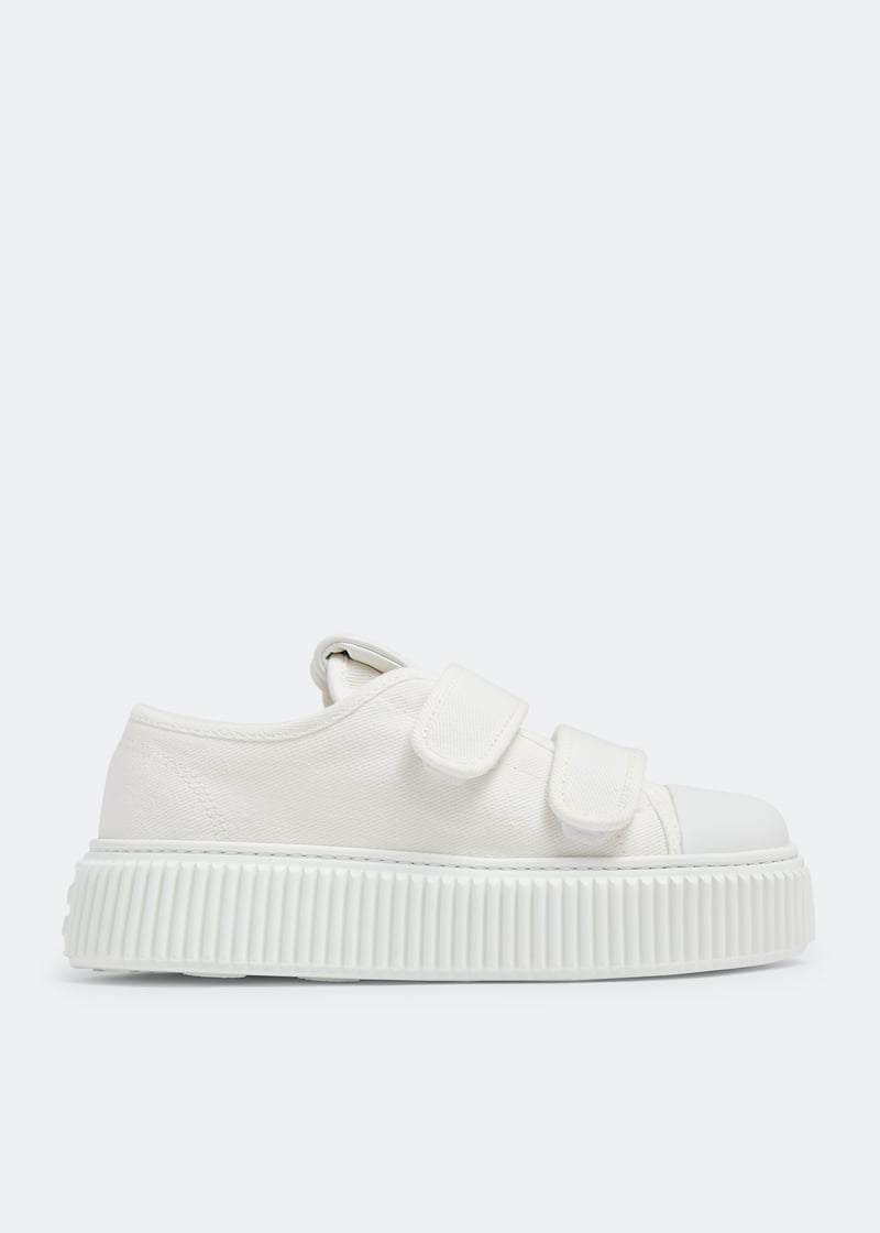 Miu Miu Denim sneakers for Women - White in Qatar | Level Shoes