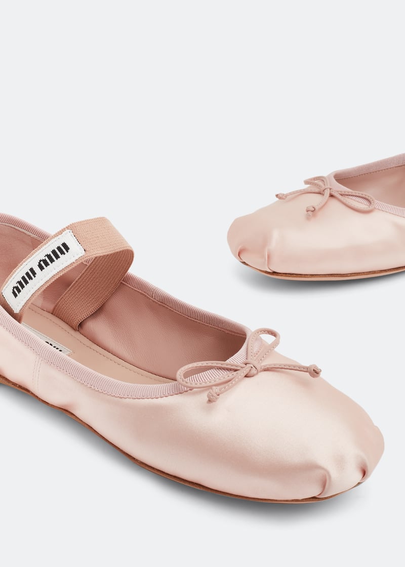 スーツ特別割引クーポン ballerinas Satin Miu Miu for Shoes Level | Qatar in Pink - Women バレエ