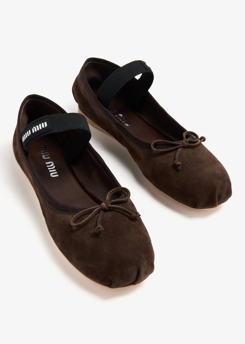 Miu Miu Suede ballerinas for Women - Brown in UAE | Level Shoes