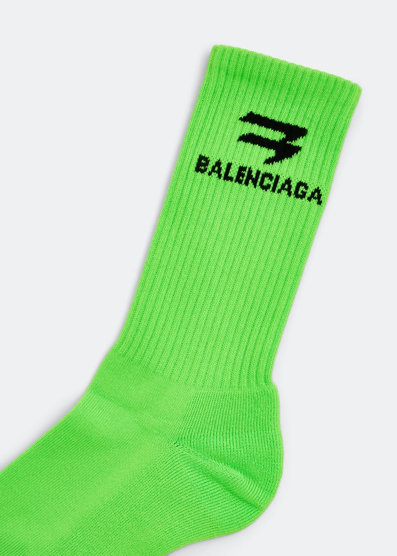 Balenciaga Sporty B Tennis socks for Men - Green in UAE