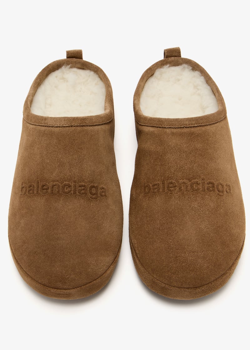 Balenciaga House Slippers BALENCIAGA Drapy Puffy Shearling Slip-on