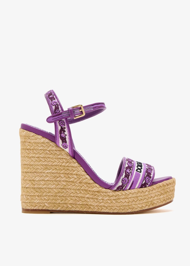 Dolce&Gabbana Majolica-embroidered wedge sandals for Women ...